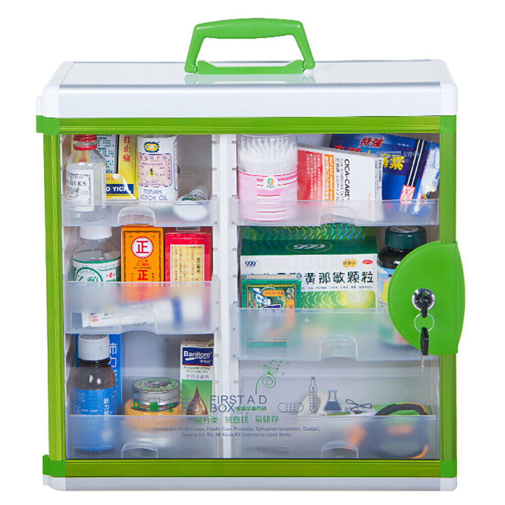 Portable Family Office Lockable Medicine Storage Box Organiser First ...