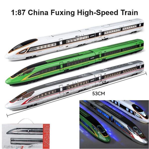 1:87 China Fuxing High-Speed Bullet Train Model Sound and Light Alloy Train Toy