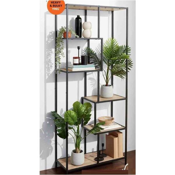 Metal Contemporary Bookcase Bookshelf Flower Display Shelf Storage Organizer 5-T