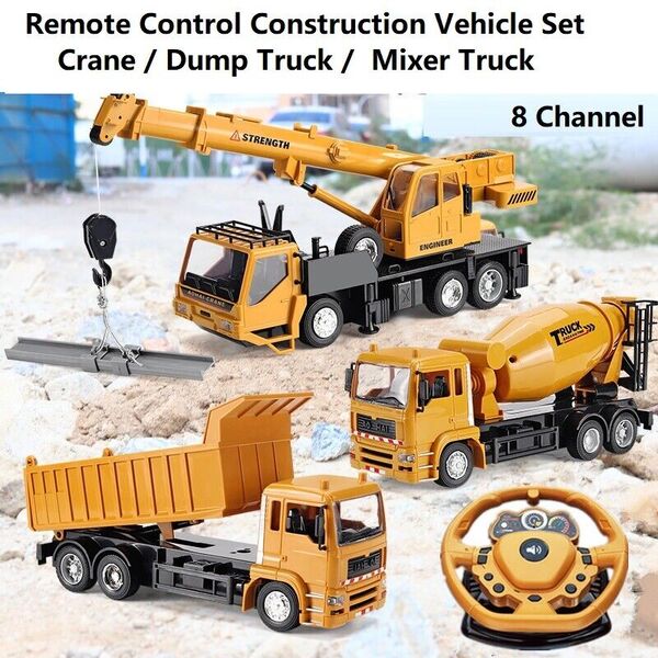 Steering Wheel Remote Control Crane / Dump Truck / Mixer Truck Construction Toy