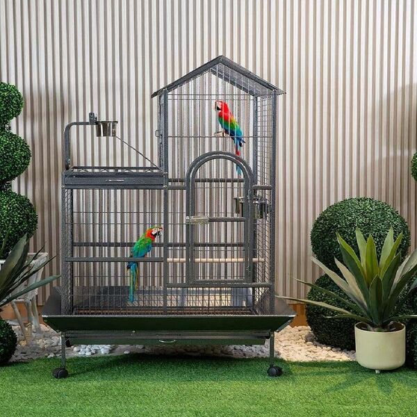 Super Large Flight Bird Cage Parrot Aviary Cage Bird Gym Playpen 93x69x160 cm