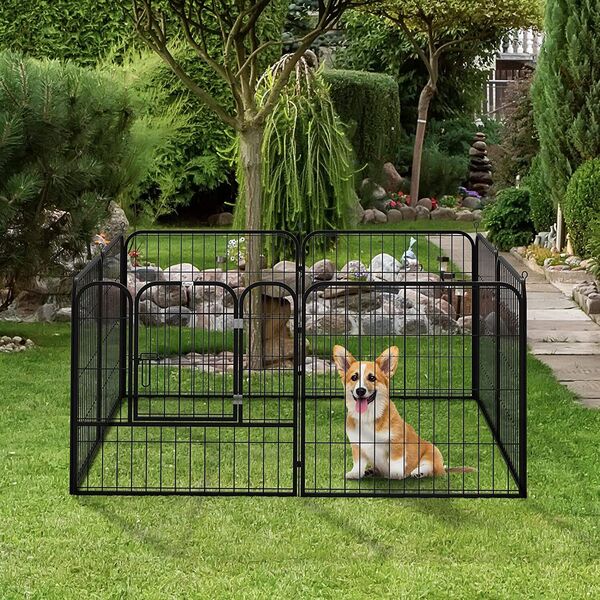 Heavy Duty Pet Dog Puppy Rabbit Playpen Enclosure Fence Exercise Cage 1x0.8m 8Pc