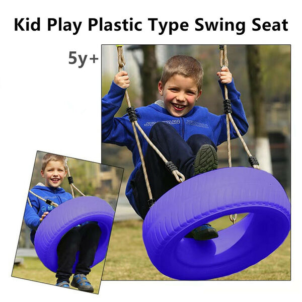 Kid Outdoor Cubby Playground Accessory 2m Rope Plastic Tyre Swing Seat