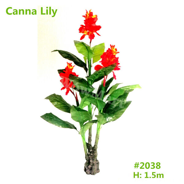 Indoor Outdoor Decorative Artificial Plant Tree Flower Canna Lily Topiary 1.5m