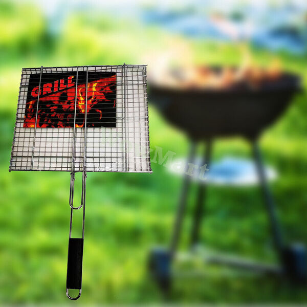 Durable BBQ Tool Grill Mesh Net Grid Steak Fillet Fish Grilling Basket 40x67cm