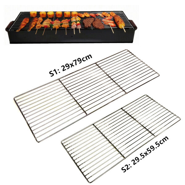 Portable Heavy Duty Steel BBQ Cook Grill Charcoal Gas Camping Fire Grill 60-80cm