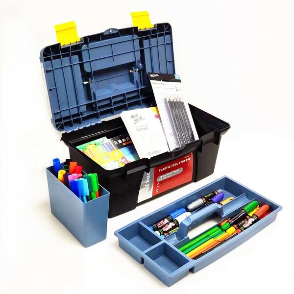 Portable Art &amp; Craft Organizer Lift Tray Art Supply Box Plastic Storage Tool Box