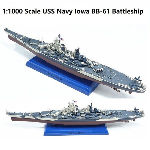 1:1000 WWII USS Iowa BB-61 Battleship Model Pre-builded Warship Model 27cm