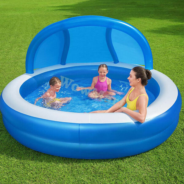 Bestway Inflatable Large Family Pool UV Sunshade Canopy Tub Spa  241x140cm  850L