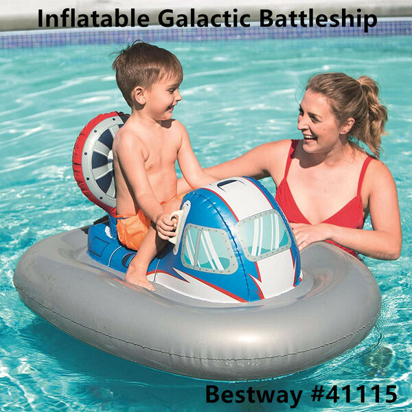 Bestway Kid Inflatable Pool Toy Galactic Battleship Jetski Boat Ride On Float 