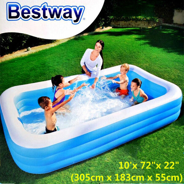 Bestway Inflatable Kids Family Swimming Pool Rectangular 305cm