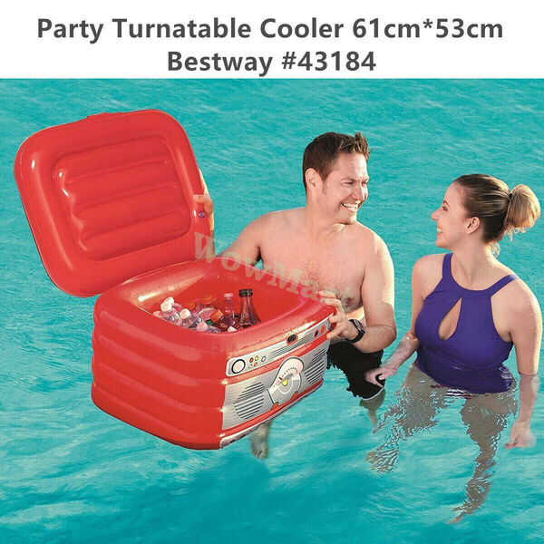 Bestway Inflatable Pool Party Floating Ice Bucket Bottle Holder Turntable Cooler