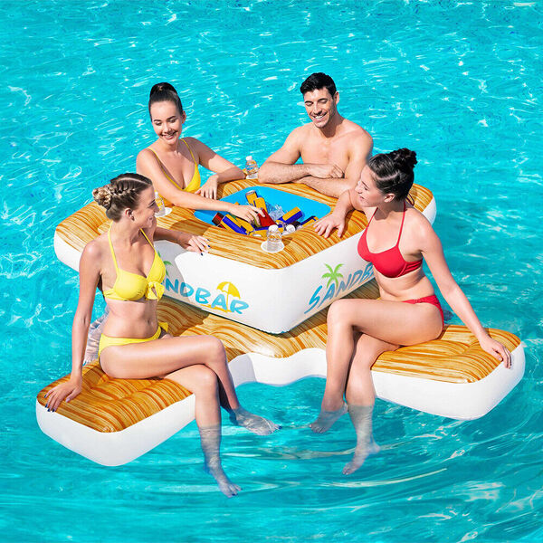 COOL Bestway Inflatable Pool Sandbar Water Float Island Bar Cooler Lounge  246cm