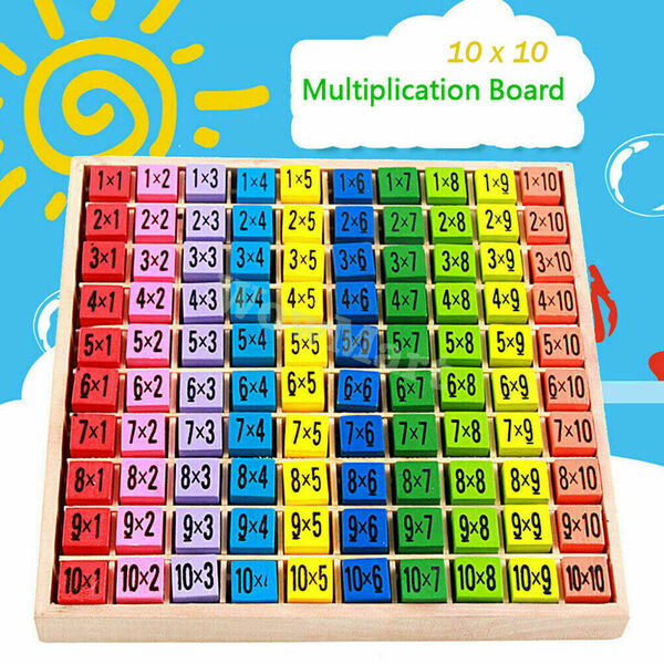 Montessori Education Toy Wooden 10x10 Multiplication Time Table Math Puzzle Tray