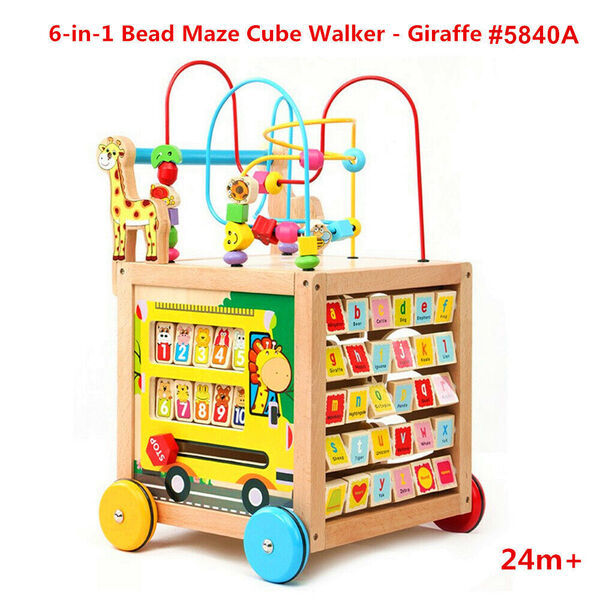 Educational Toy 6-in-1 Bead Maze Activity Cube Baby Toddler Walker Giraffe Toy