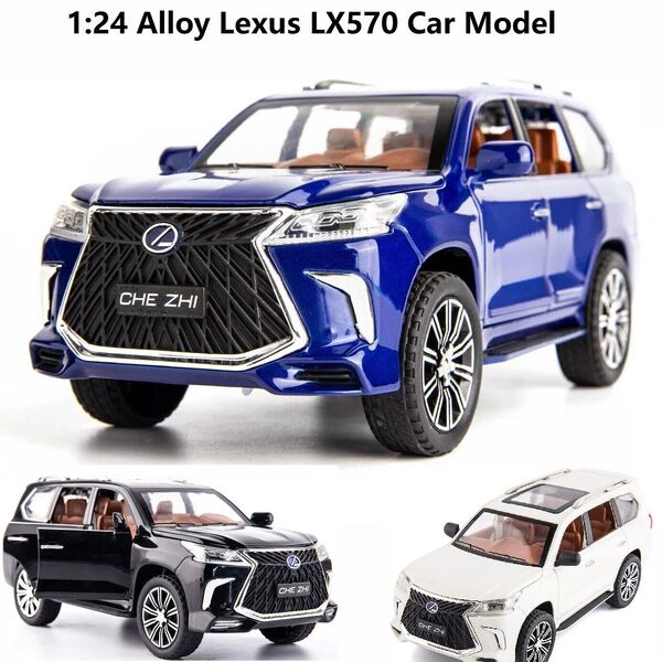 1:24 Alloy Lexus LX570 Car Model Sound Light Full Function Collect Model Toy