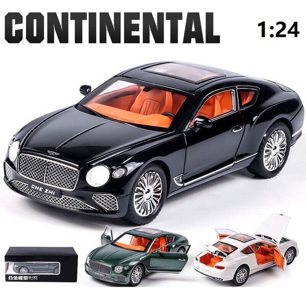 1:24 Alloy Bentley Continental GT Car Model Sound Light Collection Car Model Toy