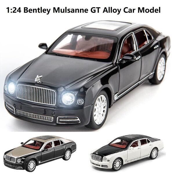 1:24 Alloy Bentley Mulsanne Car Model Sound Light Collection Car Model Toy