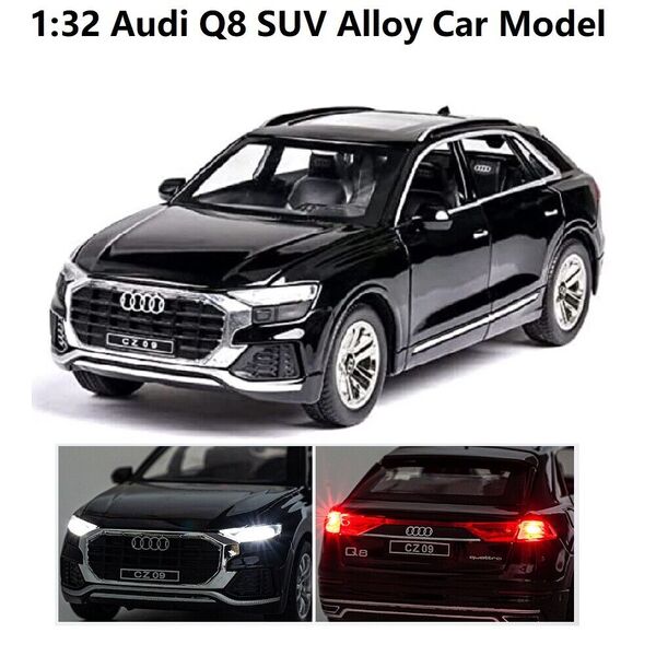 1:32 Alloy Audi Q8 Car Model Sound Light Pull Back Car Model Toy Collection