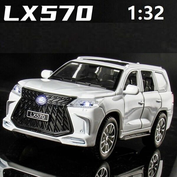 1:32 Alloy Lexus LX570 Car Model Sound Light Pull Back Car Model Toy Collection