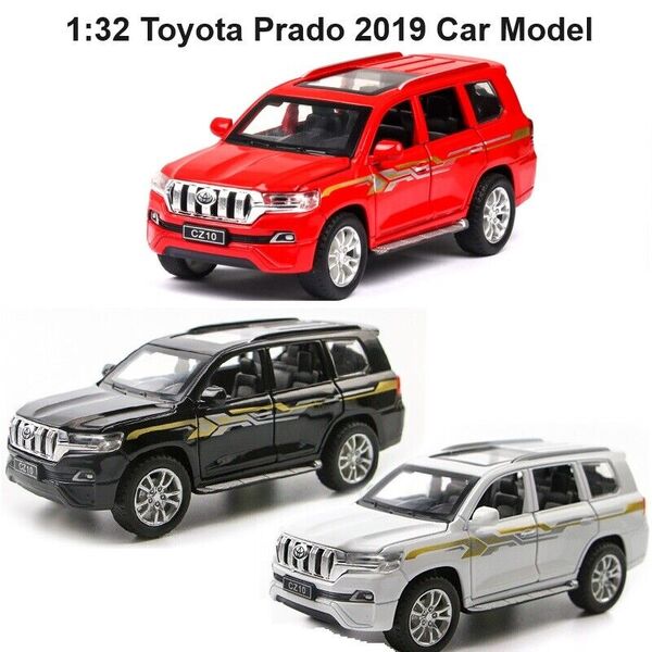 1:32 Alloy TOYOTA Land Cruiser Prado Car Model Sound Light Collect Car Model Toy