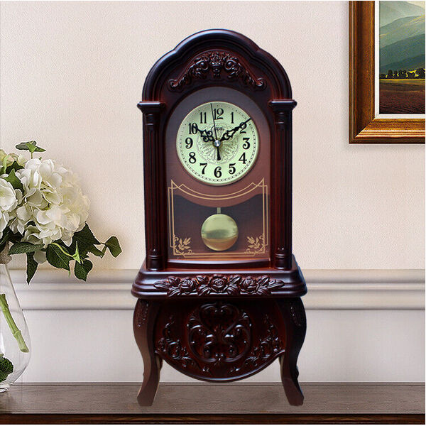 Vintage Retro Style Mantel Clock Desktop Table Pendulum Clock Home Decor 23x50cm