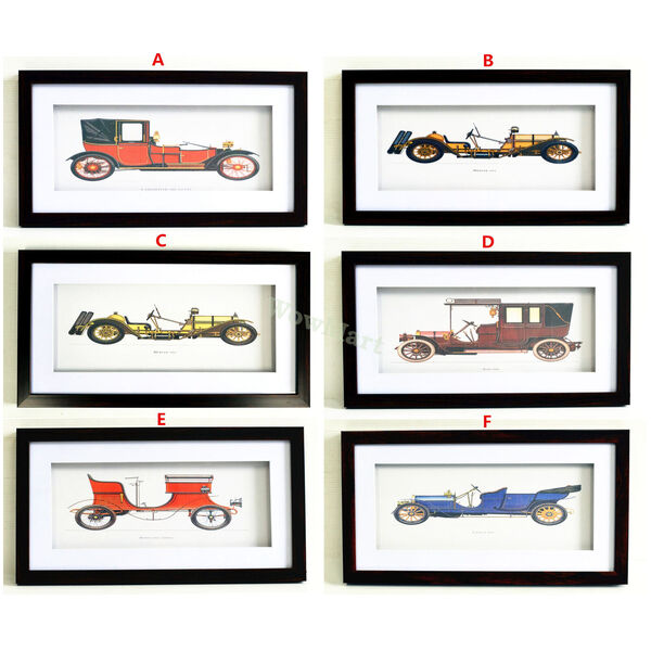 Home Decor Wall Mounted Old Classic Car Picture Frame 43cm x 23cm in 6 Models