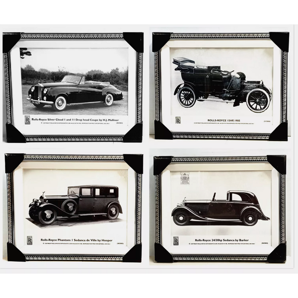 Wall Mounted Rolls-Royce Car Photo Frame Collection 49x39cm x 4 Picture Set