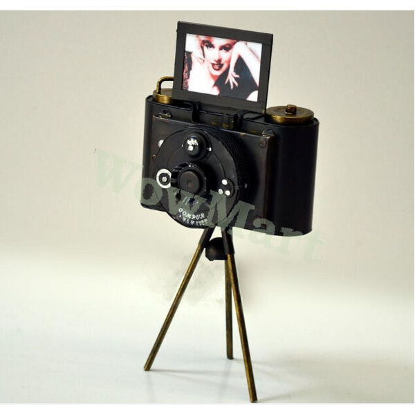 Handmade Vintage Retro Metal Art Antiquated Camera Model Black (#846)