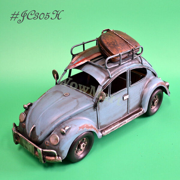 Vintage Retro Metal Volkswagen Beetle Art Aged look Old  31 x 12 x 16cm