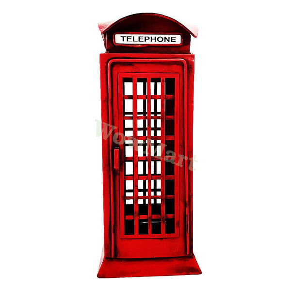 Vintage Handmade London Telephone Booth Box Model Wrought Iron Craft Collection