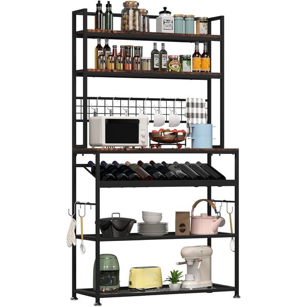 Wine Rack Microwave Oven Stand Kitchen Utility Display Storage Shelf Organizer