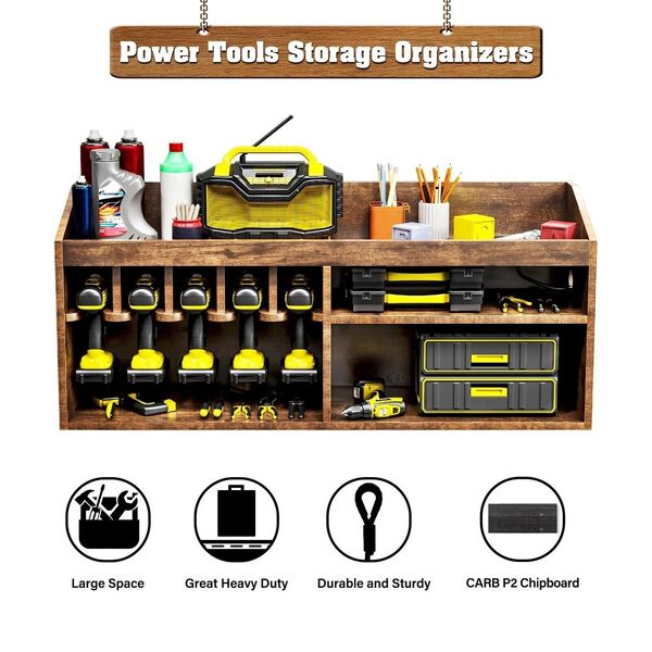 Heavy Duty Workshop Power Tool Storage Rack Organizer Wooden Tool Cabinet