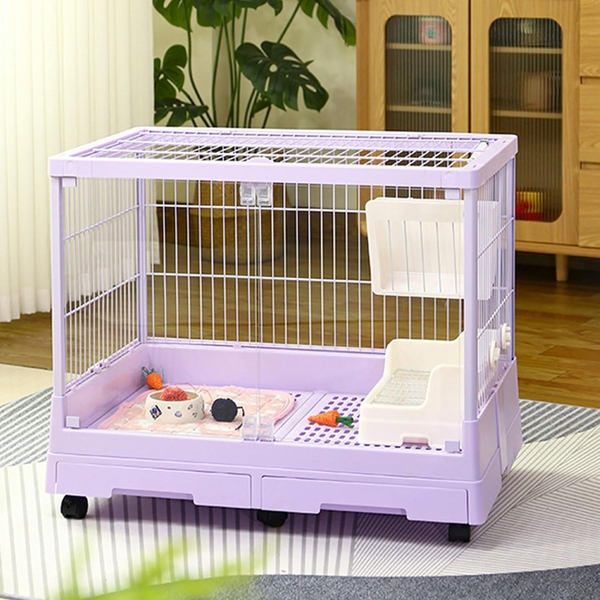 Rabbit Cage Hutch Bunny Hamster Guinea Pig Transparent Glass Small Animal Cage