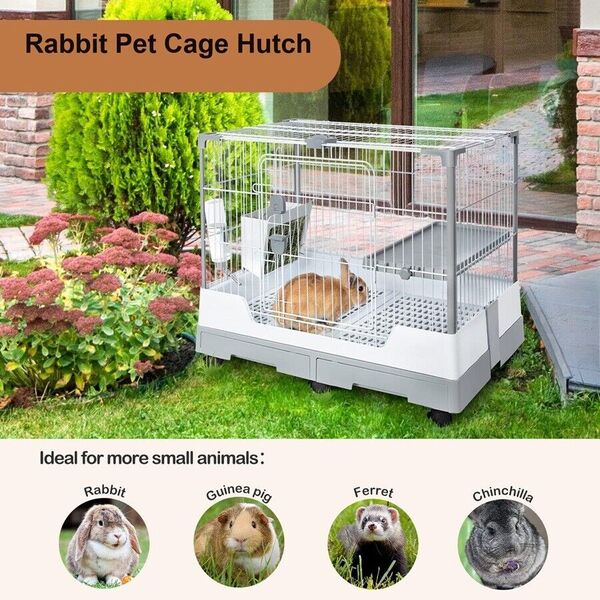 Pet Rabbit Cage Hutch Bunny Hamster Guinea Pig Chinchilla Small Animal Pet Cage