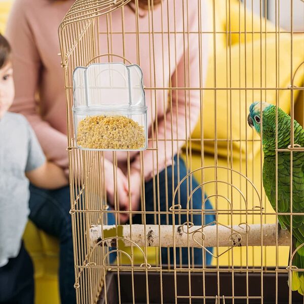 Transparent Small Bird Food Water Feeder Bowl For Budgie Canary Finch Cockatiel 