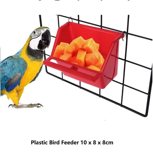 Parrot Pet Cage Coop Bird Food Feeder Bowl Standing Hanging Bowl Water Dispenser