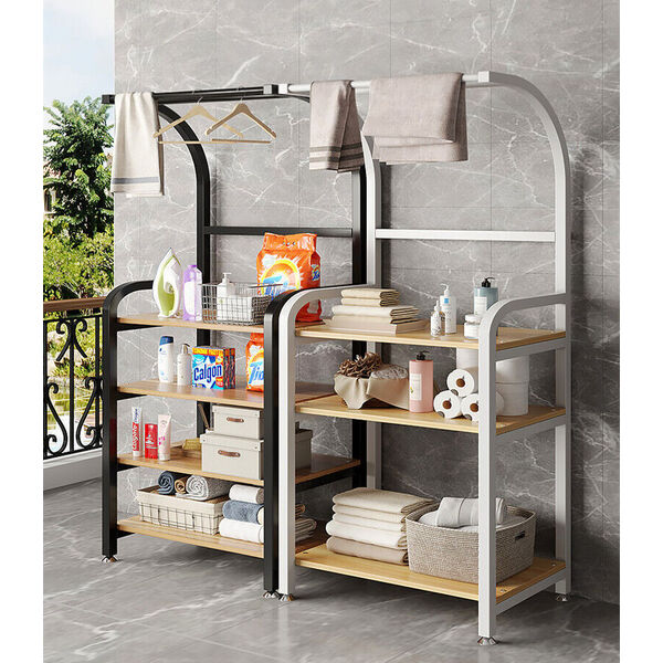 Bathroom Clothes Towel Hanging Storage Rack Laundry Toilet Storage Shelving Unit