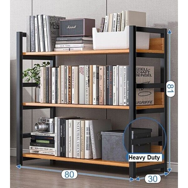 Metal Heavy Duty Bookcase Bookshelf Flower Display Shelf Storage Organizer 3-T