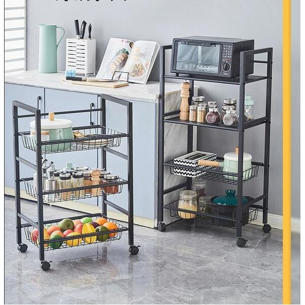 Kitchen Vegetable Fruit Utility Cart Household Basket Rack Storage Organizer