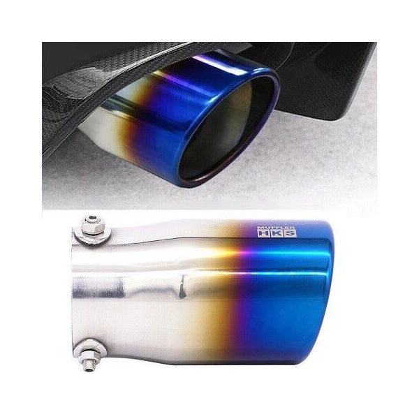 Stainless Steel Exhaust Tailpipe 63mm Tip Blue Burnt