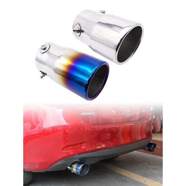 63mm Exhaust Tailpipe Tip Stainless Steel Exhaust Burnt Tip Blue Burnt