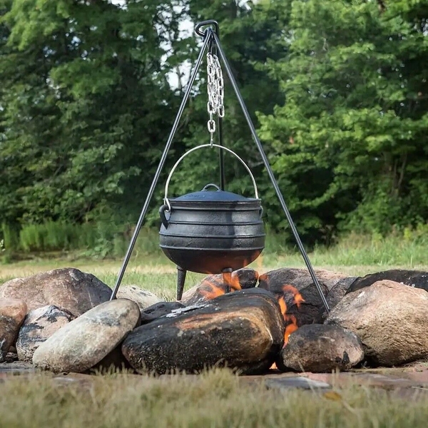 Cast Iron 3 Leg South African Pot Cauldron Potjie Camping Pot Dutch Oven &amp; Lid