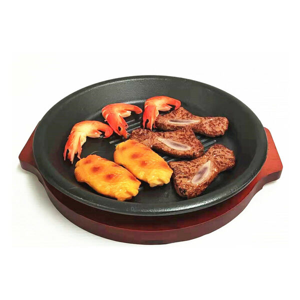 Cast Iron Sizzling Teppanyaki Steak Hot Shovel Plate Gratin Dish BBQ Grill Tray