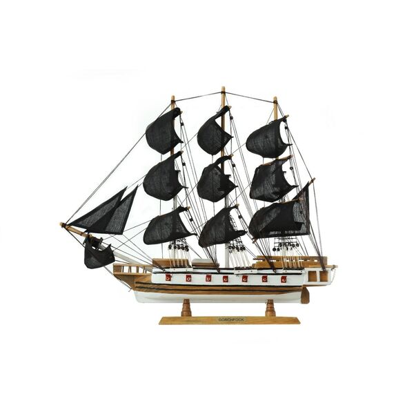 Wooden Pirate Ship Model Sailing Boat Marine Model Vintage Decor Collection 50cm