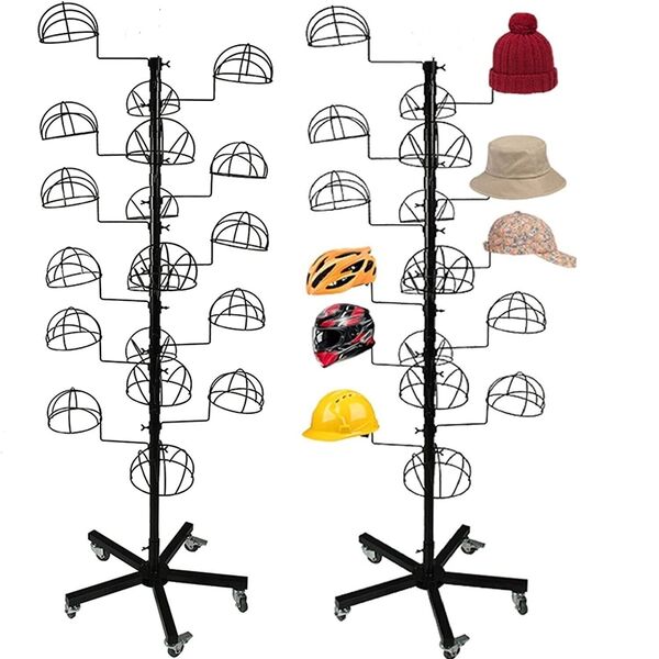 5 Tier Rotating Hat Cap Holder Stand Rack Floor Display Shopfitting Organizer