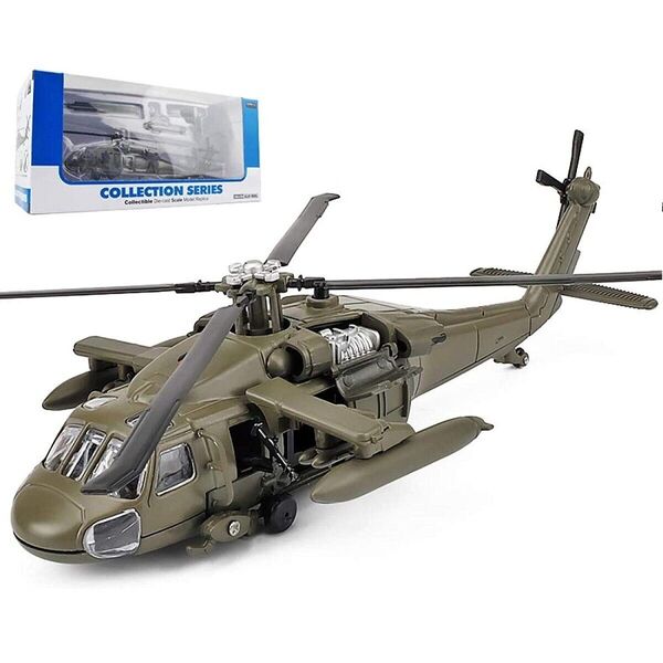 1:64 Diecast US Black Hawk UH-60 Helicopter Military Plane Model Sound Light Toy