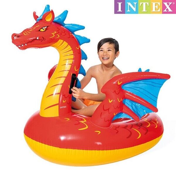 INTEX Inflatable Kid Mystical Dragon Ride On Pool Float Beach Lounge Float 198cm