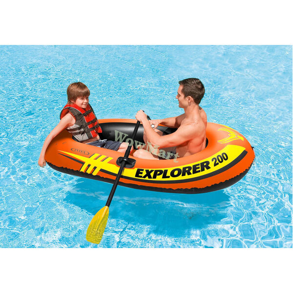 New Inflatable Intex Explorer 200 2-Person Boat Raft Oars Pump Set 185cm x 94cm