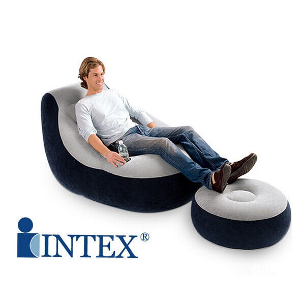 New INTEX Inflatable Sofa Lounge &amp; Footrest Ottoman Set #68564